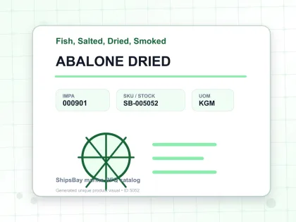 ABALONE DRIED - Fish, Salted, Dried, Smoked - IMPA 000901 - UOM KGM