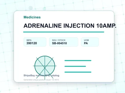 ADRENALINE INJECTION 10AMP. - Medicines - IMPA 390120 - UOM PA