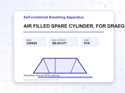 AIR FILLED SPARE CYLINDER, FOR DRAEGER PSS3000 6.8LTR - Self-contained Breathing Apparatus - IMPA 330424 - UOM PCE