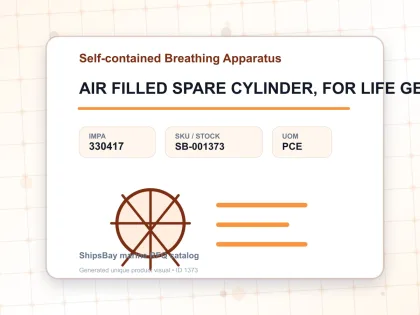 AIR FILLED SPARE CYLINDER, FOR LIFE GEM KS-8C 8LTR - Self-contained Breathing Apparatus - IMPA 330417 - UOM PCE