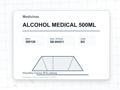 ALCOHOL MEDICAL 500ML - Medicines - IMPA 390126 - UOM BO