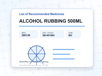 ALCOHOL RUBBING 500ML - List of Recommended Medicines - IMPA 390130 - UOM BO