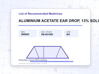 ALUMINIUM ACETATE EAR DROP, 13% SOLUTION IN 20ML BOTTLE - List of Recommended Medicines - IMPA 390603 - UOM BO