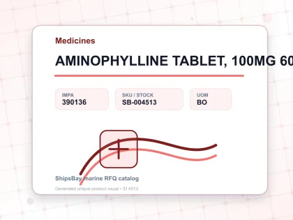 AMINOPHYLLINE TABLET, 100MG 60TAB - Medicines - IMPA 390136 - UOM BO