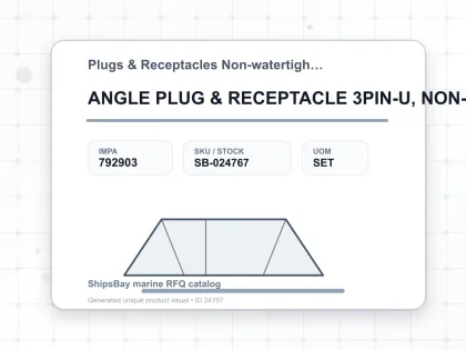 ANGLE PLUG & RECEPTACLE 3PIN-U, NON-WATERTIGHT PHENOL RESIN - Plugs & Receptacles Non-watertight JIS - IMPA 792903 - UOM SET
