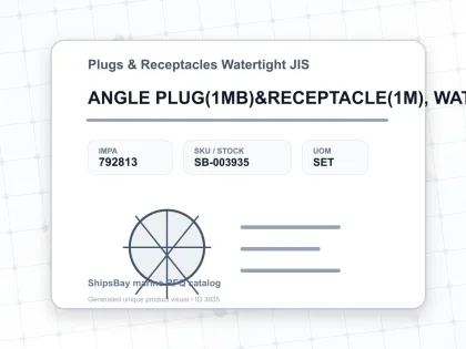 ANGLE PLUG(1MB)&RECEPTACLE(1M), WATERTIGHT 3PIN - Plugs & Receptacles Watertight JIS - IMPA 792813 - UOM SET