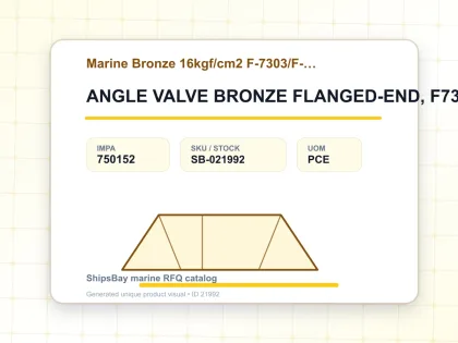 ANGLE VALVE BRONZE FLANGED-END, F7304 16KG-20MM - Marine Bronze 16kgf/cm2 F-7303/F-7304 - IMPA 750152 - UOM PCE