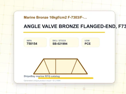 ANGLE VALVE BRONZE FLANGED-END, F7304 16KG-32MM - Marine Bronze 16kgf/cm2 F-7303/F-7304 - IMPA 750154 - UOM PCE