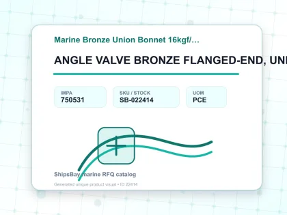 ANGLE VALVE BRONZE FLANGED-END, UNION BONNET F7349 16KG-15MM - Marine Bronze Union Bonnet 16kgf/cm2 F-7348/F-7349 - IMPA 750531 - UOM PCE