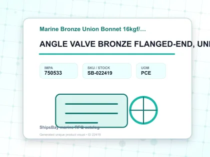 ANGLE VALVE BRONZE FLANGED-END, UNION BONNET F7349 16KG-25MM - Marine Bronze Union Bonnet 16kgf/cm2 F-7348/F-7349 - IMPA 750533 - UOM PCE