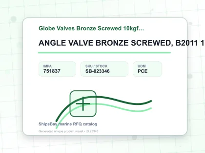 ANGLE VALVE BRONZE SCREWED, B2011 10KG 1-1/2" - Globe Valves Bronze Screwed 10kgf/cm2 B-2011 - IMPA 751837 - UOM PCE