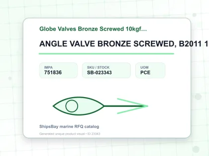 ANGLE VALVE BRONZE SCREWED, B2011 10KG 1-1/4" - Globe Valves Bronze Screwed 10kgf/cm2 B-2011 - IMPA 751836 - UOM PCE