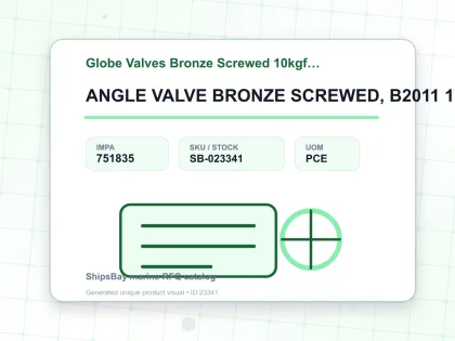 ANGLE VALVE BRONZE SCREWED, B2011 10KG 1" - Globe Valves Bronze Screwed 10kgf/cm2 B-2011 - IMPA 751835 - UOM PCE