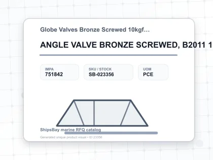 ANGLE VALVE BRONZE SCREWED, B2011 10KG 4" - Globe Valves Bronze Screwed 10kgf/cm2 B-2011 - IMPA 751842 - UOM PCE