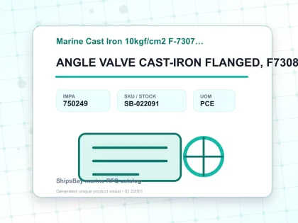 ANGLE VALVE CAST-IRON FLANGED, F7308 10KG-100MM - Marine Cast Iron 10kgf/cm2 F-7307/F-7308 - IMPA 750249 - UOM PCE