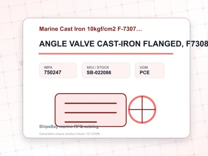 ANGLE VALVE CAST-IRON FLANGED, F7308 10KG-65MM - Marine Cast Iron 10kgf/cm2 F-7307/F-7308 - IMPA 750247 - UOM PCE