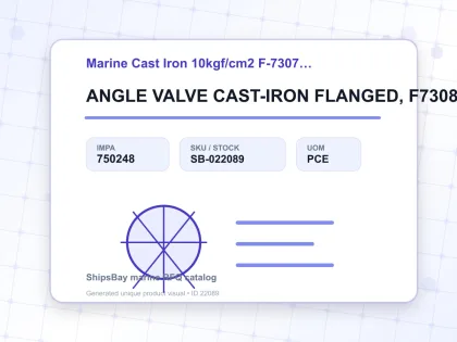 ANGLE VALVE CAST-IRON FLANGED, F7308 10KG-80MM - Marine Cast Iron 10kgf/cm2 F-7307/F-7308 - IMPA 750248 - UOM PCE