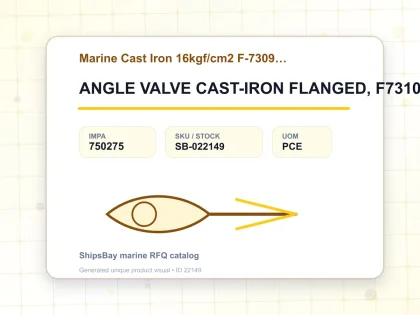 ANGLE VALVE CAST-IRON FLANGED, F7310 16KG-125MM - Marine Cast Iron 16kgf/cm2 F-7309/F-7310 - IMPA 750275 - UOM PCE