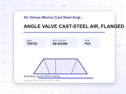 ANGLE VALVE CAST-STEEL AIR, FLANGED F7475 46KG-125MM - Air Valves Marine Cast Steel Angle F-7475 - IMPA 750722 - UOM PCE