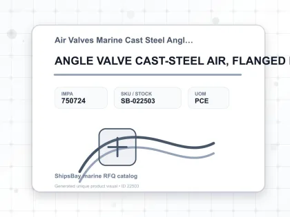 ANGLE VALVE CAST-STEEL AIR, FLANGED F7475 46KG-200MM - Air Valves Marine Cast Steel Angle F-7475 - IMPA 750724 - UOM PCE
