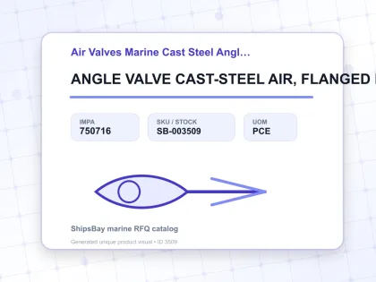 ANGLE VALVE CAST-STEEL AIR, FLANGED F7475 46KG-32MM - Air Valves Marine Cast Steel Angle F-7475 - IMPA 750716 - UOM PCE