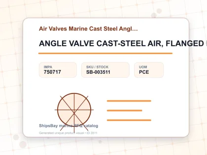 ANGLE VALVE CAST-STEEL AIR, FLANGED F7475 46KG-40MM - Air Valves Marine Cast Steel Angle F-7475 - IMPA 750717 - UOM PCE