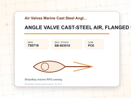 ANGLE VALVE CAST-STEEL AIR, FLANGED F7475 46KG-50MM - Air Valves Marine Cast Steel Angle F-7475 - IMPA 750718 - UOM PCE