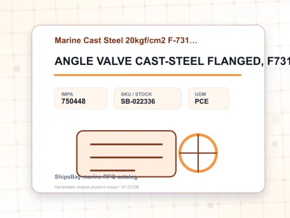 ANGLE VALVE CAST-STEEL FLANGED, F7314 20KG-150MM - Marine Cast Steel 20kgf/cm2 F-7313/F-7314 - IMPA 750448 - UOM PCE
