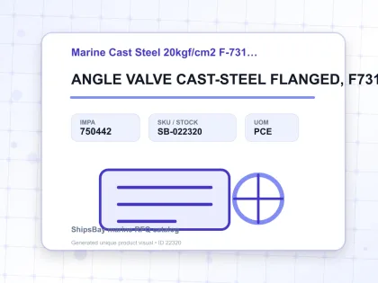 ANGLE VALVE CAST-STEEL FLANGED, F7314 20KG-40MM - Marine Cast Steel 20kgf/cm2 F-7313/F-7314 - IMPA 750442 - UOM PCE