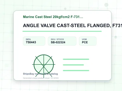 ANGLE VALVE CAST-STEEL FLANGED, F7314 20KG-50MM - Marine Cast Steel 20kgf/cm2 F-7313/F-7314 - IMPA 750443 - UOM PCE