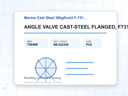 ANGLE VALVE CAST-STEEL FLANGED, F7316 30KG-150MM - Marine Cast Steel 30kgf/cm2 F-7315/F-7316 - IMPA 750468 - UOM PCE