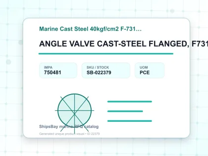 ANGLE VALVE CAST-STEEL FLANGED, F7318 40KG-32MM - Marine Cast Steel 40kgf/cm2 F-7317/F-7318 - IMPA 750481 - UOM PCE