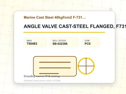 ANGLE VALVE CAST-STEEL FLANGED, F7318 40KG-50MM - Marine Cast Steel 40kgf/cm2 F-7317/F-7318 - IMPA 750483 - UOM PCE
