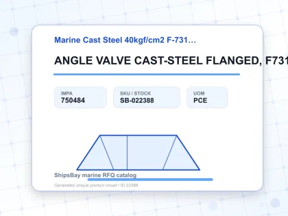 ANGLE VALVE CAST-STEEL FLANGED, F7318 40KG-65MM - Marine Cast Steel 40kgf/cm2 F-7317/F-7318 - IMPA 750484 - UOM PCE