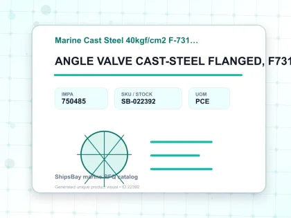 ANGLE VALVE CAST-STEEL FLANGED, F7318 40KG-80MM - Marine Cast Steel 40kgf/cm2 F-7317/F-7318 - IMPA 750485 - UOM PCE