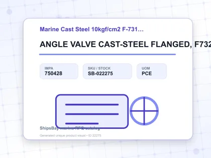 ANGLE VALVE CAST-STEEL FLANGED, F7320 10KG-250MM - Marine Cast Steel 10kgf/cm2 F-7319/F-7320 - IMPA 750428 - UOM PCE
