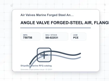 ANGLE VALVE FORGED-STEEL AIR, FLANGED-END F7337 46KG-15MM - Air Valves Marine Forged Steel Angle F-7337 - IMPA 750756 - UOM PCE