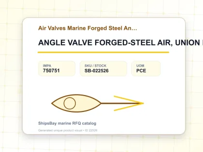 ANGLE VALVE FORGED-STEEL AIR, UNION NUT F7337 46KG-6MM - Air Valves Marine Forged Steel Angle F-7337 - IMPA 750751 - UOM PCE