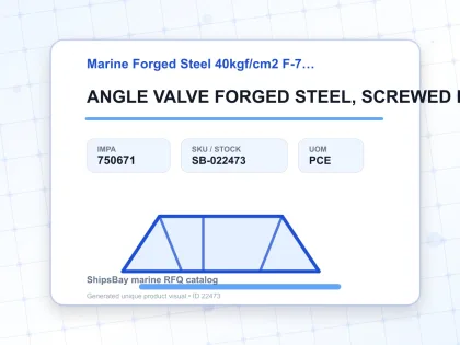 ANGLE VALVE FORGED STEEL, SCREWED END F7330 40KG-6MM - Marine Forged Steel 40kgf/cm2 F-7330 - IMPA 750671 - UOM PCE