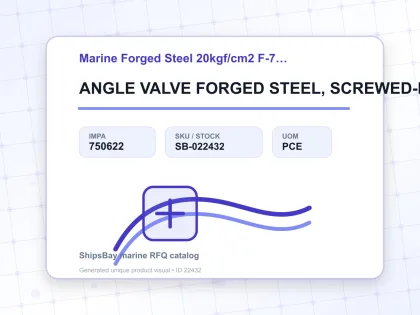 ANGLE VALVE FORGED STEEL, SCREWED-END F7422 20KG-10MM - Marine Forged Steel 20kgf/cm2 F-7422 - IMPA 750622 - UOM PCE