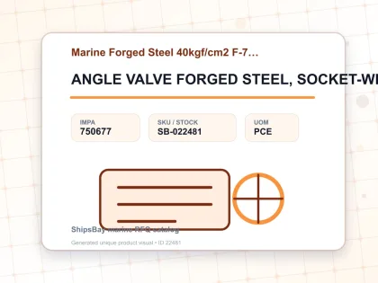 ANGLE VALVE FORGED STEEL, SOCKET-WELDED F7330 40KG-20MM - Marine Forged Steel 40kgf/cm2 F-7330 - IMPA 750677 - UOM PCE