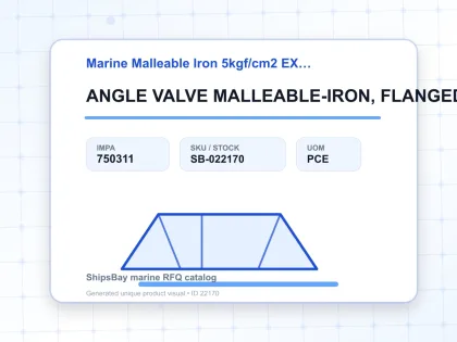 ANGLE VALVE MALLEABLE-IRON, FLANGED-END EX-F7322 5KG-15MM - Marine Malleable Iron 5kgf/cm2 EX-F7321/EX-F7322 - IMPA 750311 - UOM PCE