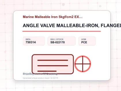 ANGLE VALVE MALLEABLE-IRON, FLANGED-END EX-F7322 5KG-32MM - Marine Malleable Iron 5kgf/cm2 EX-F7321/EX-F7322 - IMPA 750314 - UOM PCE