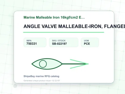 ANGLE VALVE MALLEABLE-IRON, FLANGED-END EX-F7324 16KG-15MM - Marine Malleable Iron 16kgf/cm2 EX-F7323/EX-F7324 - IMPA 750331 - UOM PCE