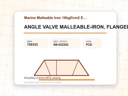 ANGLE VALVE MALLEABLE-IRON, FLANGED-END EX-F7324 16KG-25MM - Marine Malleable Iron 16kgf/cm2 EX-F7323/EX-F7324 - IMPA 750333 - UOM PCE