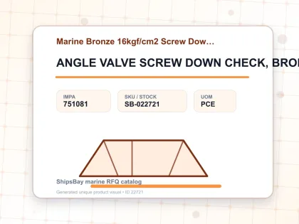 ANGLE VALVE SCREW DOWN CHECK, BRONZE FLANGED F7410 16KG-15MM - Marine Bronze 16kgf/cm2 Screw Down Check F-7409/F-7410 - IMPA 751081 - UOM PCE