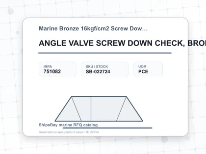 ANGLE VALVE SCREW DOWN CHECK, BRONZE FLANGED F7410 16KG-20MM - Marine Bronze 16kgf/cm2 Screw Down Check F-7409/F-7410 - IMPA 751082 - UOM PCE