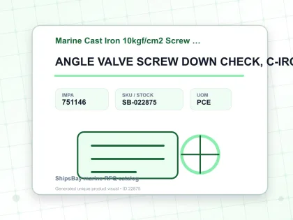 ANGLE VALVE SCREW DOWN CHECK, C-IRON FLANGED F7376 10K-150MM - Marine Cast Iron 10kgf/cm2 Screw Down Check F-7375/F-7376 - IMPA 751146 - UOM PCE