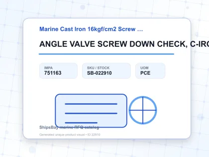 ANGLE VALVE SCREW DOWN CHECK, C-IRON FLANGED F7378 16KG-80MM - Marine Cast Iron 16kgf/cm2 Screw Down Check F-7377/F-7378 - IMPA 751163 - UOM PCE