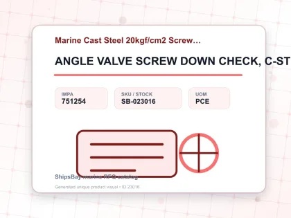 ANGLE VALVE SCREW DOWN CHECK, C-STL FLANGED F7474 20KG-150MM - Marine Cast Steel 20kgf/cm2 Screw Down Check F-7473/F-7474 - IMPA 751254 - UOM PCE